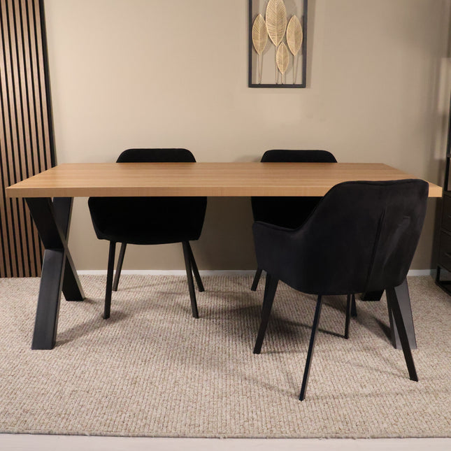 Eettafel Reef rechthoekig 180cm lichtbruin melamine