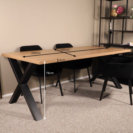 Eettafel Reef rechthoekig 200cm lichtbruin melamine