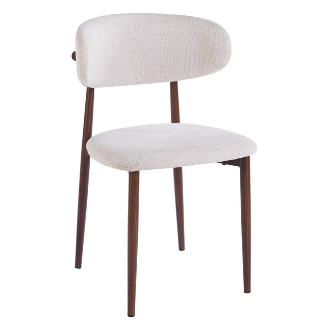 SET DEAL 4 stuks: Eetkamerstoel Japandi beige Reika walnoot