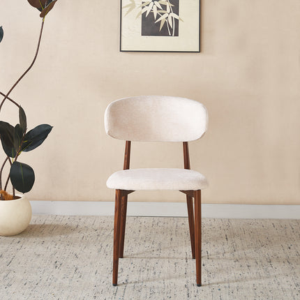 Eetkamerstoel Japandi beige Reika walnoot