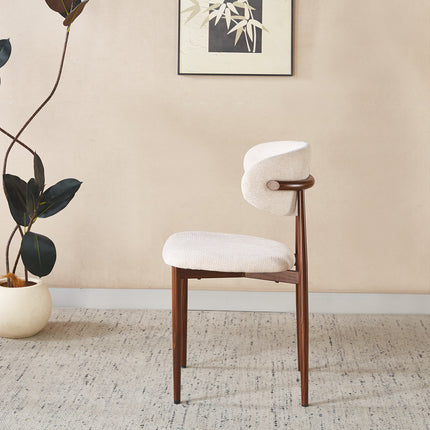 Eetkamerstoel Japandi beige Reika walnoot