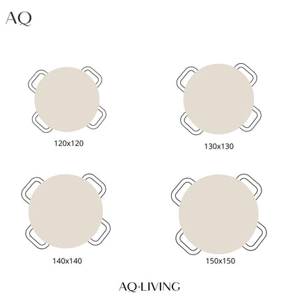 Eettafel Ronsi Antoinette rond 150cm zwart MDF