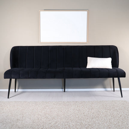 Eetkamerbank Sally 200cm zwart velvet