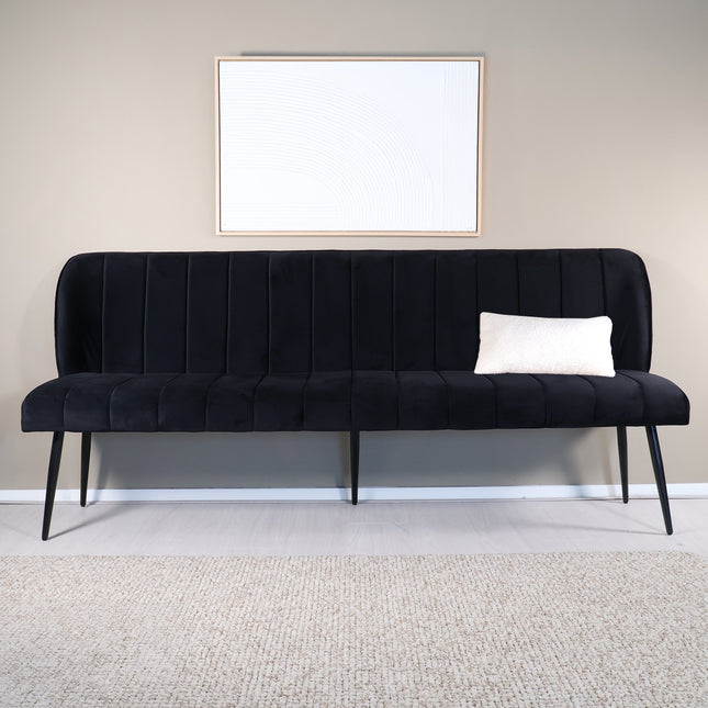 Eetkamerbank Sally 200cm zwart velvet