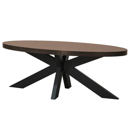 Salontafel ovaal donker walnoot melamine 120cm Denzel