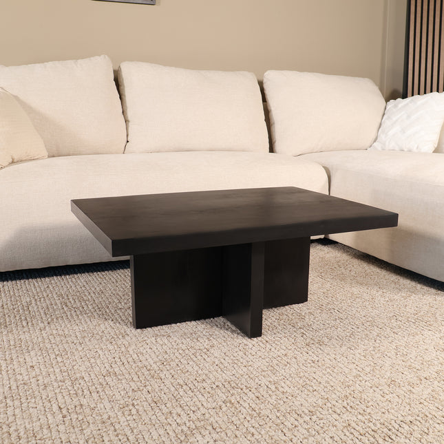 Salontafel 85cm mangohout Tori zwart