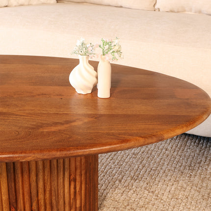 Salontafel ovaal bruin mangohout 120cm Moki