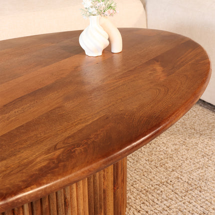 Salontafel ovaal bruin mangohout 120cm Moki