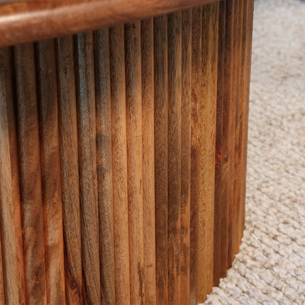 Salontafel ovaal bruin mangohout 120cm Moki