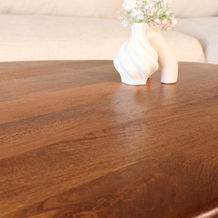 Salontafel ovaal bruin mangohout 120cm Moki