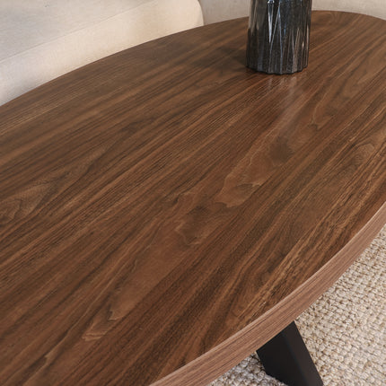 Salontafel ovaal bruin melamine 130cm Denzel