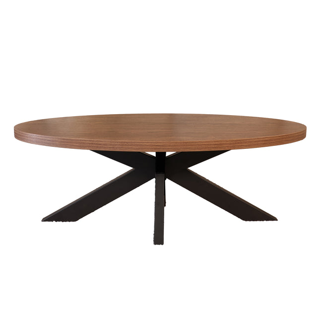 Salontafel ovaal bruin melamine 130cm Denzel