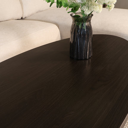 Salontafel ovaal eiken donker walnoot 130cm Denzel
