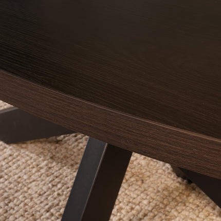 Salontafel ovaal eiken donker walnoot 130cm Denzel