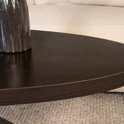 Salontafel ovaal eiken donker walnoot 130cm Denzel