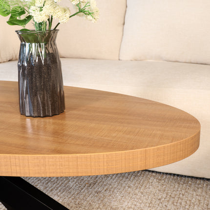 Salontafel ovaal lichtbruin melamine 130cm Denzel