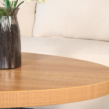 Salontafel ovaal lichtbruin melamine 130cm Denzel