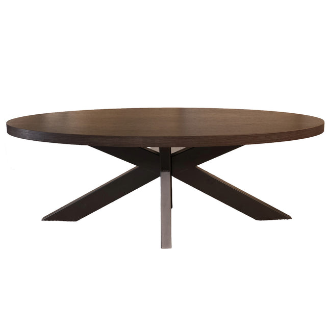 Salontafel ovaal eiken donker walnoot 130cm Denzel