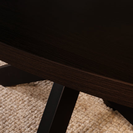 Salontafel ovaal zwart melamine 130cm Denzel