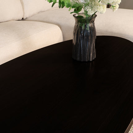 Salontafel ovaal zwart melamine 130cm Denzel