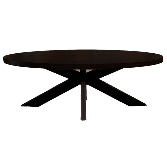 Salontafel ovaal zwart melamine 130cm Denzel