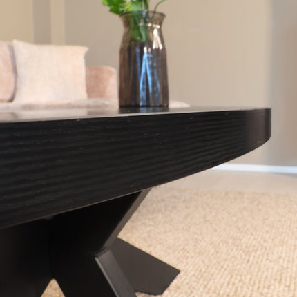 Salontafel ovaal zwart melamine 120cm Denzel