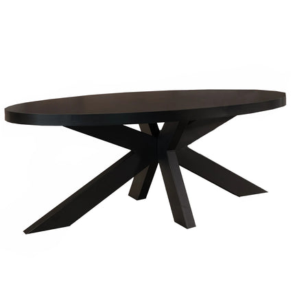 Salontafel ovaal zwart melamine 120cm Denzel