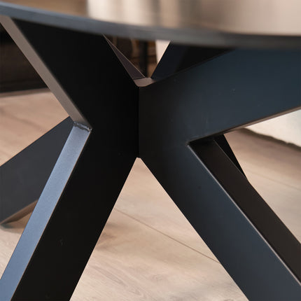Salontafel deens ovaal marmerlook zwart steen 120cm Elif
