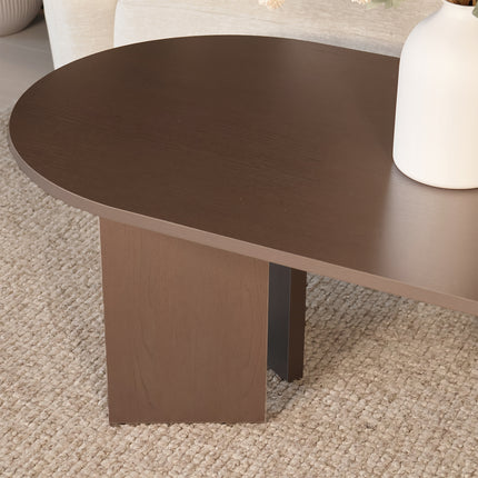 Salontafel Japandi ovaal walnoot melamine 120cm Hano
