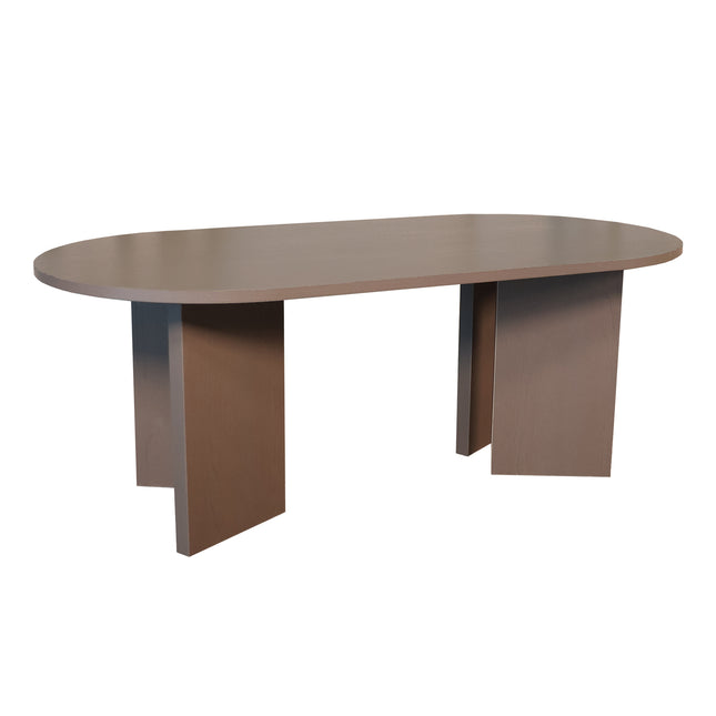 Salontafel Japandi ovaal walnoot melamine 120cm Hano