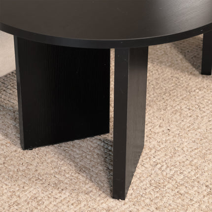 Salontafel Japandi ovaal zwart melamine 120cm Hano