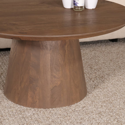 Salontafel Japandi rond walnoot mangohout 80cm Remi