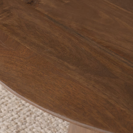 Salontafel Japandi rond walnoot mangohout 80cm Remi