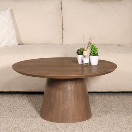 Salontafel Japandi rond walnoot mangohout 80cm Remi