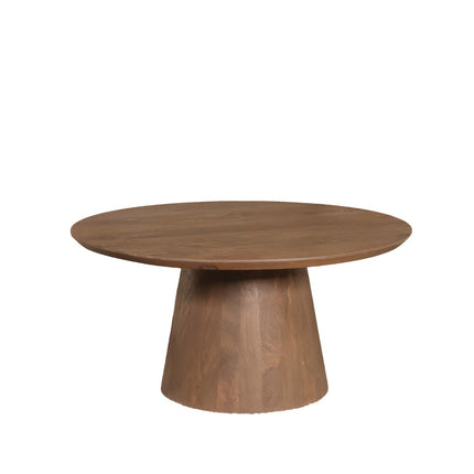 Salontafel Japandi rond walnoot mangohout 80cm Remi
