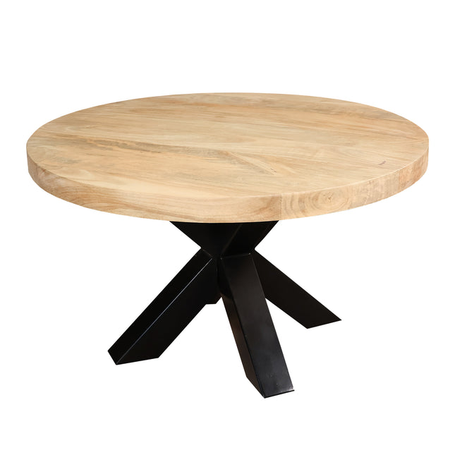 Salontafel rond lichtbruin mangohout 70cm Jesse
