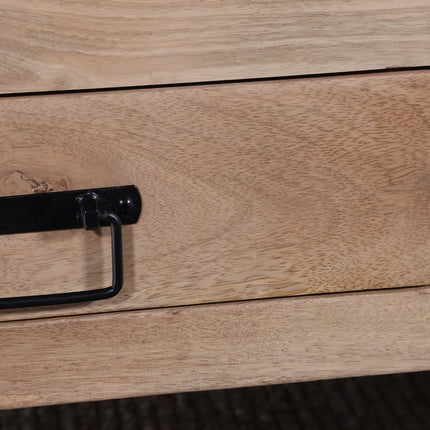 Salontafel rechthoekig met lades lichtbruin mangohout 120cm Kai