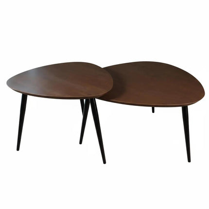 Salontafel organisch 2delig walnoot mangohout Leyla