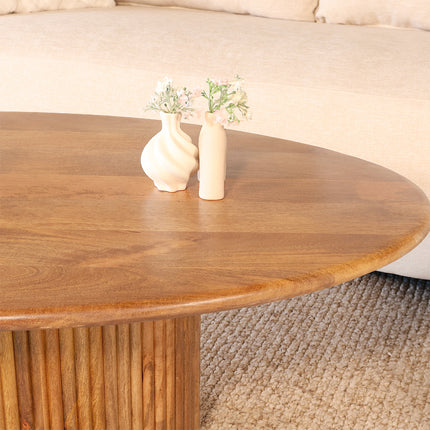 Salontafel ovaal lichtbruin mangohout 120cm Moki