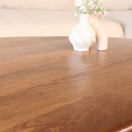 Salontafel ovaal lichtbruin mangohout 120cm Moki