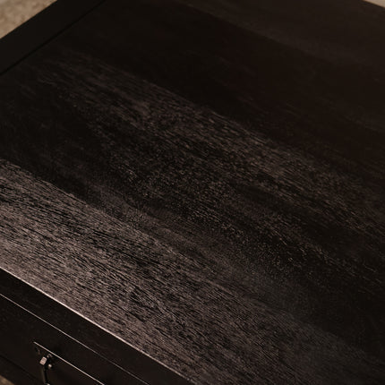 Salontafel rechthoekig met lades zwart mangohout 120cm Kai