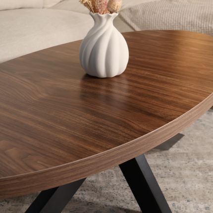 Salontafel ovaal bruin melamine 120cm Denzel