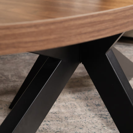 Salontafel ovaal bruin melamine 120cm Denzel