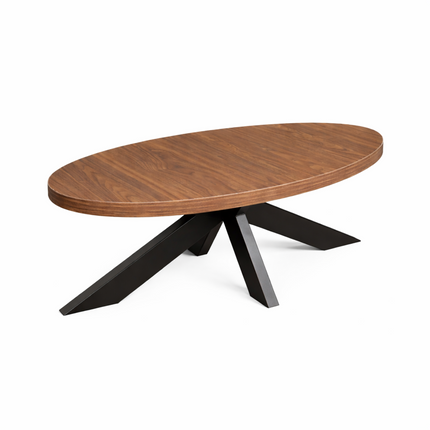 Salontafel ovaal bruin melamine 120cm Denzel