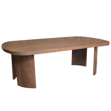 Salontafel Japandi ovaal 130cm walnoot mangohout Rico