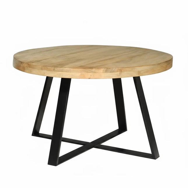 Salontafel rond lichtbruin mangohout 75cm Teun