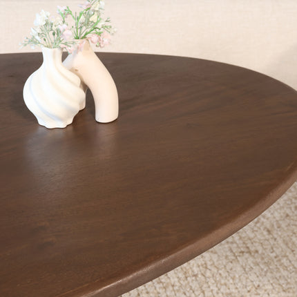 Salontafel ovaal walnoot mangohout 120cm Moki