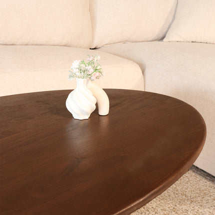 Salontafel ovaal walnoot mangohout 120cm Moki