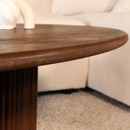 Salontafel ovaal walnoot mangohout 120cm Moki