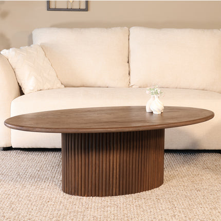 Salontafel ovaal walnoot mangohout 120cm Moki